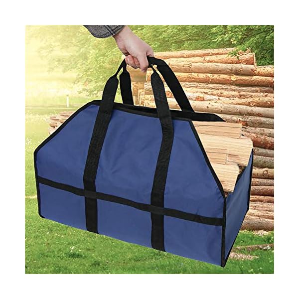 SXXYXH Robuste Kamintasche, Premium-Einkaufstasche Aus Oxford-HolztrÃ¤ger Aus Holz, Tragbar, Extra GroÃ Mit Griff Aus Brennholz, 61 * 29 * 25 cm,Multi Colored – Bild 3