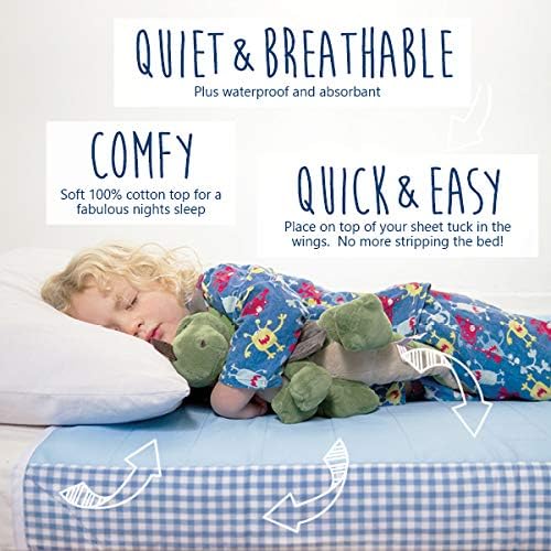 Brolly Sheets Washable Waterproof Bed Pad/Protector – Single Bed Size (1m x 1m Plus Wings) – Lime – 100% Cotton Comfy Top, Highly Absorbent, Suitable for Children and Adults.