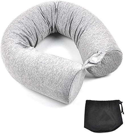 Otuayauto ネックピロー 携帯枕 好きな形に曲げられる 収納ポーチ付き 低反発 首枕 旅行枕 昼寝枕 綿100 カバー採用