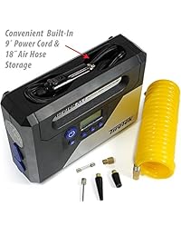 Bomba digital infladora de llantas TireTek RX i; compresor de aire portatil de 12 V 160 W 40LPM con interrupción automática