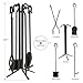 UniFlame 5-Piece Black Wrought Iron Fireplace Tools Set (F-11140)