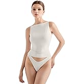 SUUKSESS Women Double Lined Boat Neck Tank Tops 2025 Y2K Going Out Basic Cami Shirts