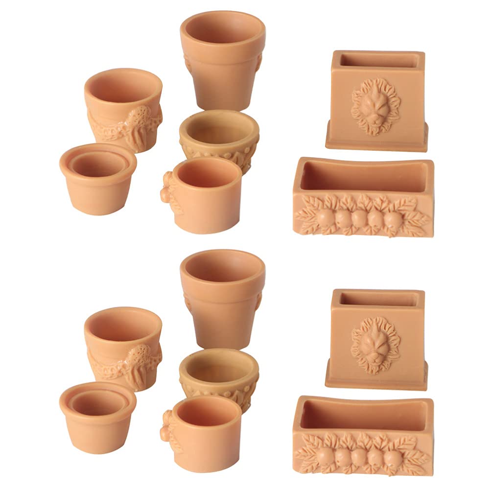 Milisten 14Pcs 1 12 Miniature Plant Pots Set Tiny Terracotta Clay Pots for Dolls House Garden Accessories Fairy Garden Decoration