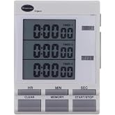 Brannan Digital Triple Kitchen Timer and Clock with Large LED Countdown Timer Numbers, Alarm, and Magnet
