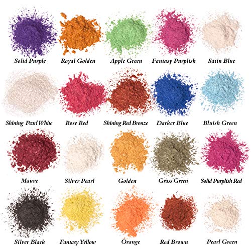 Mica Powder, SEISSO 20 Colors Epoxy Resin Dye Set, Natural Pigment
