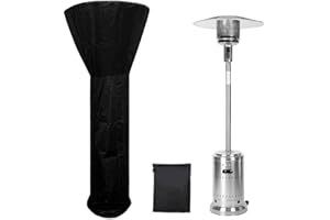 LIWZSZWIL Patio Heater Covers,Outdoor Heater Cover with Zipper and Storage Bag,Heavy Duty Heater Cover for Standing Heater, Dustproof Snowproof Windproof UV Resistant (Black,89'' Height x 33" Dome x 19" Base)
