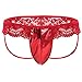 FEESHOW Men's Lace Jockstrap Briefs Bikini Thong G String Underwear T Back (X-Large (waistline:28.0-47.0