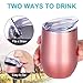NEWBEA 12 oz Wine Tumbler with Lid, Double Wall Vacuum Insulated Stemless Glass, Stainless Steel Wine Cup Perfect for Wine, Coffee, Drinks, Champagne, Cocktails