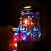 Kobwa 3 Pack Solar Mason Jar Lights,10 LEDs Multi-color Solar String Fairy Lights Lids Insert for Patio Garden,Wedding,Christmas Holiday Party Decorative Lighting