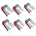 HOBBYTIGER 6-Pack 3.7V 150mAh Battery with 6-in-1 Charger for Eachine E010 JJRC H36 GoolRC T36 Mini UFO Quadcopter Drone