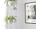 Mkono Macrame Double Plant Hanger Indoor Outdoor 2 Tier Hanging Planter Cotton Rope 4 Legs 67 Inch
