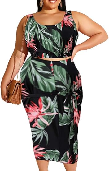 plus size skirt sets