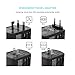 Travel Adapter, FIREOR Universal International Power Adapter with Smart High Speed 2.4A 4 USB Wall Charger, Worldwide AC Outlet Plugs Adapters for Europe, UK, US, AU, Asia - Blue