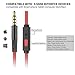Sports headphones, Wired HI-FI Stereo Sound Earphones HD Vioce Earpieces Sports In-ear Earbuds with Noise Isolating Mic for iOS and Android Cellphone Listenman B11 Red