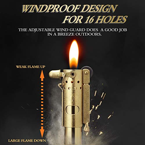 YUSUD Vintage Trench Lighter, Antique Keychain Flint Lighter Fluid