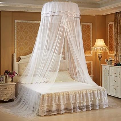 Ryc Ciel De Lit Moustiquaire Bebe Double Ado Fille Enfant Princesse Accessoire Decoration Chambre Dentelle Romantique Pr Lit Moins De 1 5m Blanc Amazon Fr Cuisine Maison