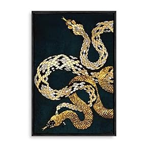 Framed Canvas Home Artwork Decoration Animal Portrait Canvas Wall Art for Living Room, Bedroom - 16x24 inches