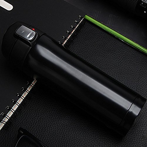 Zehui Thermal Bottle Stainless Steel Thermoses Vacuum Flask Water Bottle Bouncing Cover Cap Christmas Gift 450ML Black