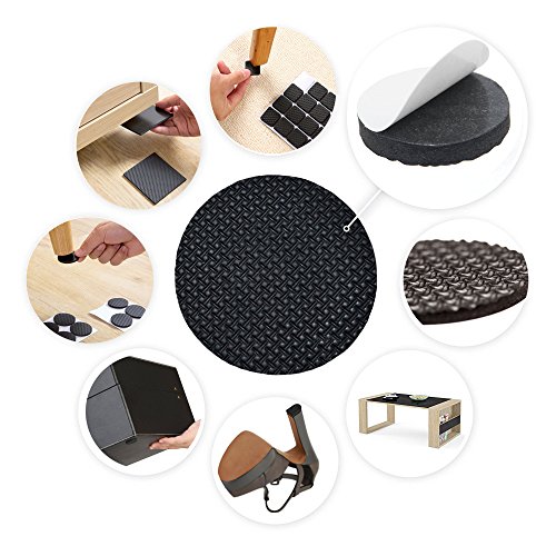 FOOMEXT 129 Pieces Non Slip Furniture PadsHeavy Duty Adhesive Rubber