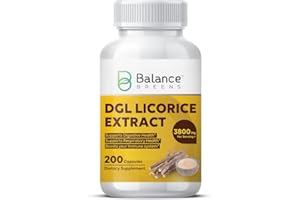 Balancebreens DGL Deglycyrrhizinated Licorice 3800 mg Supplement - 200 Non-GMO Capsules - Digestive Enzymes, Promote Gut Health, Acid Reflux, Digestion and Heartburn Support