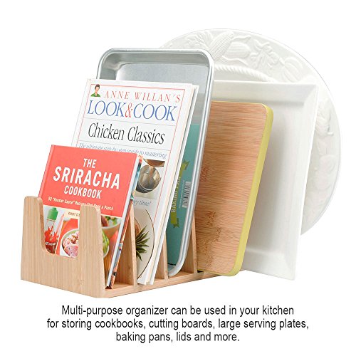 MobileVision Bamboo Pot Lid Holder Organizer for Storage in or