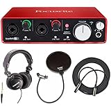 Focusrite Scarlett 2i2 USB Audio Interface (2nd Gen) + Free Knox Pop Filter, Tascam Headphones and CAD 25' XLR