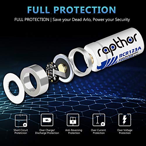 3.7V Li-ion Rechargeable Batteries for Arlo Wireless Security Cameras [750mAh 8pack] (VMC3030/VMK3200/VMS3230/3330/3430/3530) Flashlight Microphone Polaroid [UL Certified] - Thumbnail 3