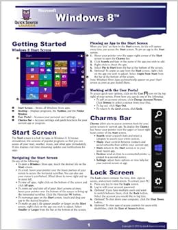 Windows 8 Quick Source Reference Guide Quick Source Amazon Com Books
