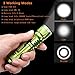 Leacoco Flashlights Led Bright MINI USB Rechargeable Camping Flashlights with Lanyard Adjustable Focus and 5 Light Mode Outdoor Water Resistant for Camping Hiking and Emergency etc. (Green)