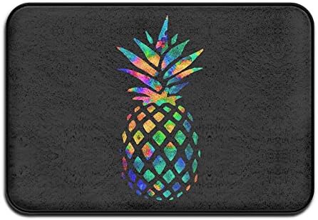 Watercolor Pineapple Front Door Anti-Bacterial Shower Rugs 23.6 X 15.7 Inches