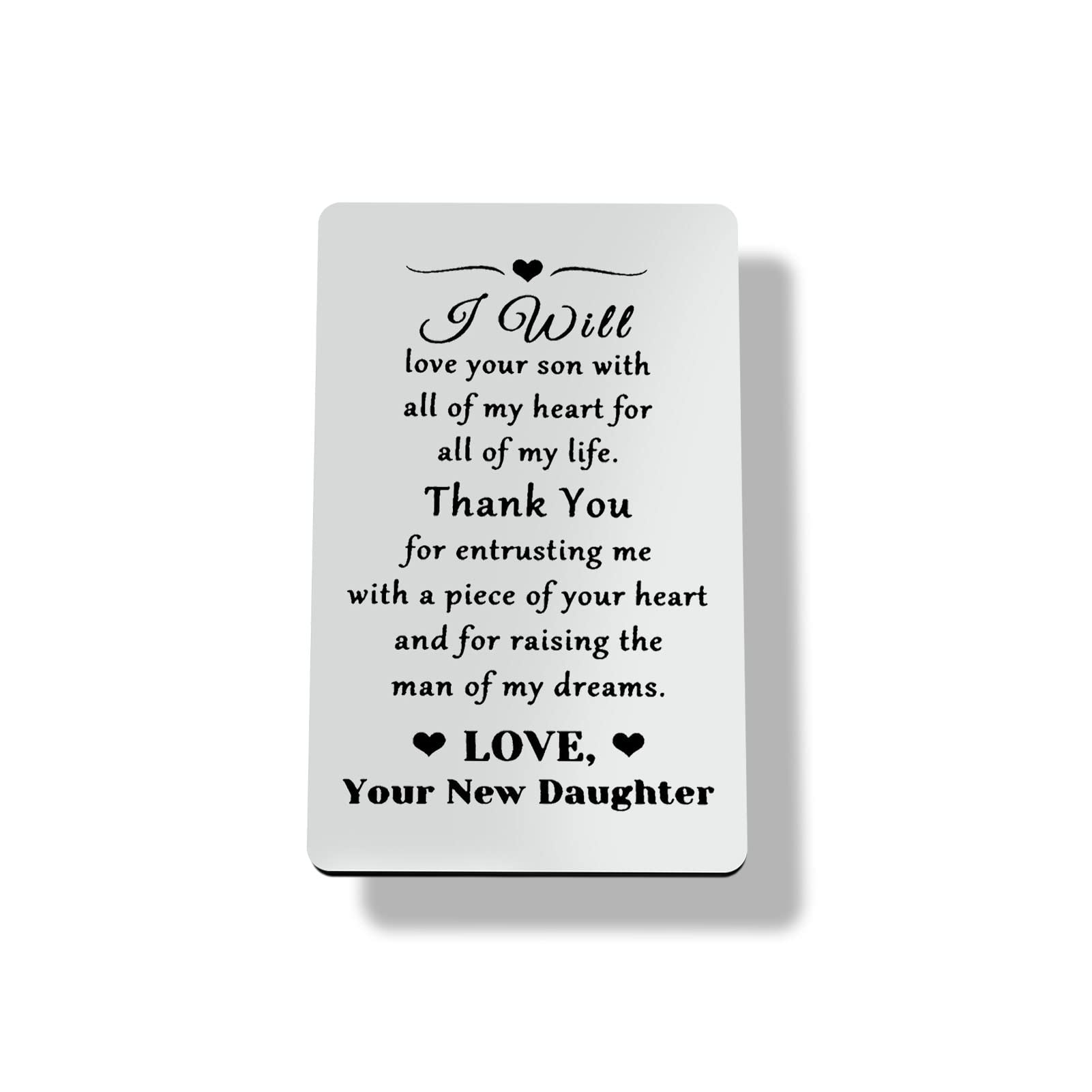 Mother of The Groom Gifts from Bride Engraved Wallet Card Wedding Gifts for Mother in Law Bridal Shower Gift from Daughter In Law Thank You Present Groom Mom Birthday Christmas Mothers Day Gift