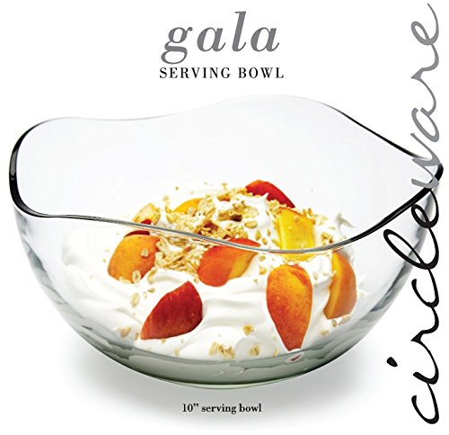 image for Circleware 55643 Wavy Glass Mixing Bowl, Home and Kitchen Serving Frui