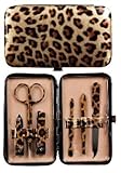 Manual Gold Leopard Purse Sized Manicure Set