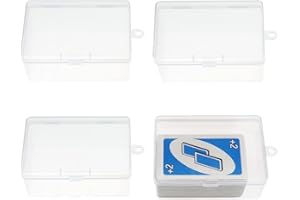 Cwdew 4Pcs Plastic UNO Card Case Box Holder Compatible with 112Pcs Classic Mattel UNO Card Game, High Capacity Playing Card Case Box Storage (NO Cards)