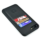 iPhone 7 Plus Card Case with RFID Blocking and Full Edge Bumper Protection by Dockem- Durable TPU and Polycarbonate Minimalist Synthetic Leather Wallet Case; Professional Executive with 2 Card Slots