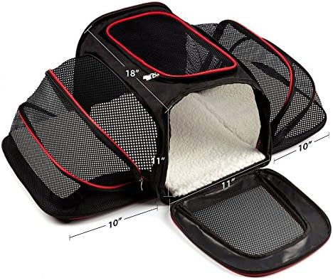Jnreyde Premium Airline Approved Expandable Washable Pet Carrier- Designed for Cats, Dogs, Kittens,Puppies - Extra Spacious Comfortable Soft Sided Carrier