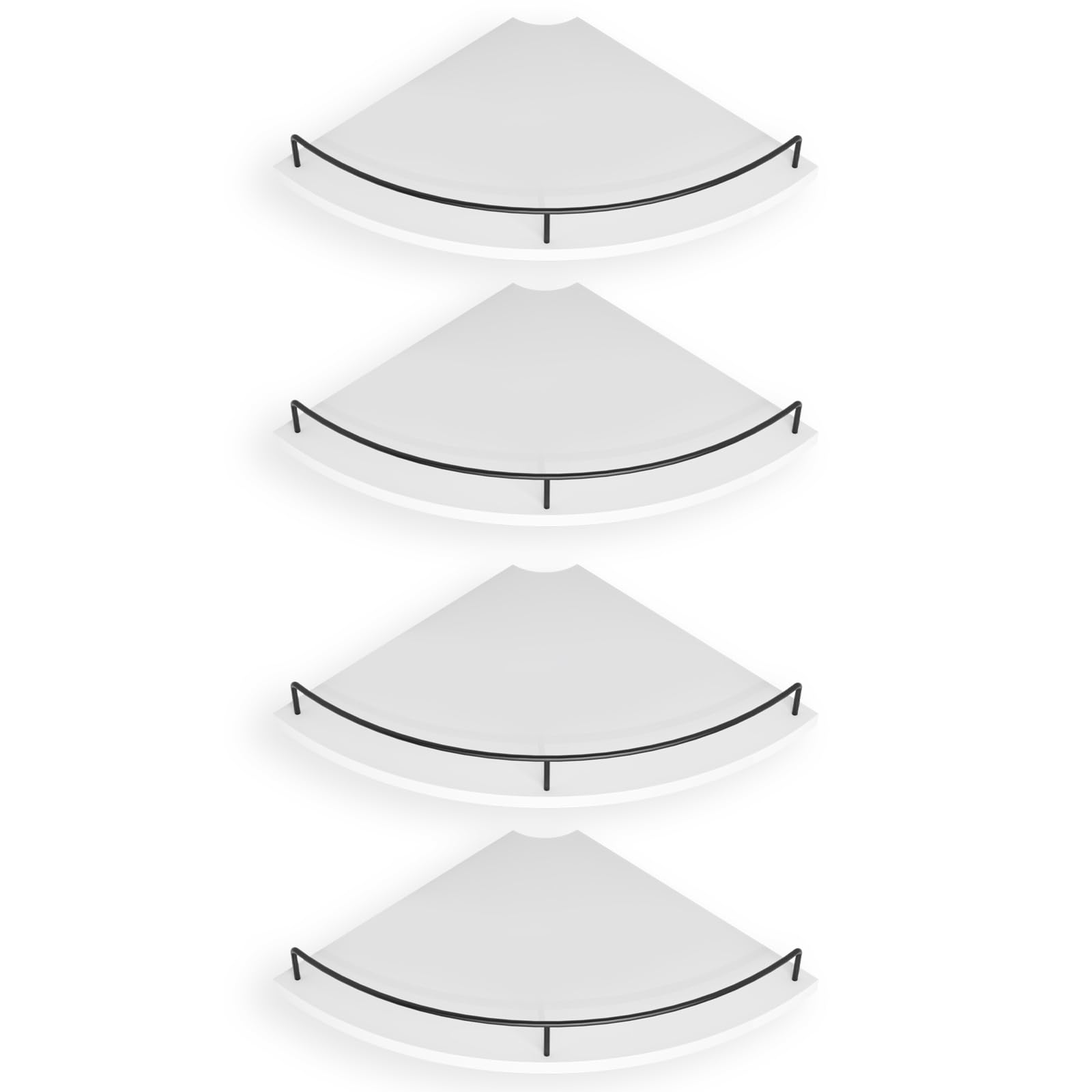 Photo 1 of FNBAR Corner Shelf Wall Mount, Floating Corner Shelves, Set of 4 Corner Wall Shelf Organizer,Rustic Wood Wall Storage Display Shelves forLiving Room Bedroom Bathroom Kitchen,White