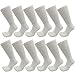 USBingoshop 12 Pairs Mens Physicians Approved Crew Diabetic Socks Cotton 10-13 (12 Pairs D-White)