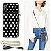 ZVE Wallet Case for iPhone XS Max , iPhone XS Max Crossbody Case with Credit Card Holder Slot Pattern Print Handbag Purse Wrist Strap Zipper Case Cover for Apple iPhone XS Max 6.5 inch - Polka Dots