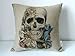 decorbox Cotton Linen Square Decorative Throw Pillow Case Cushion Cover Angle Skull Frog 18