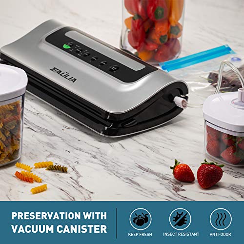 Baulia Automatic Vacuum Food Sealer - Air Sealing Machine for Food Preservation, Compact Design, Silver