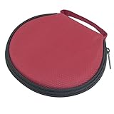 Red Nylon 20 Capacity Round Wallet Case Storage Holder for Disc CD DVD VCD