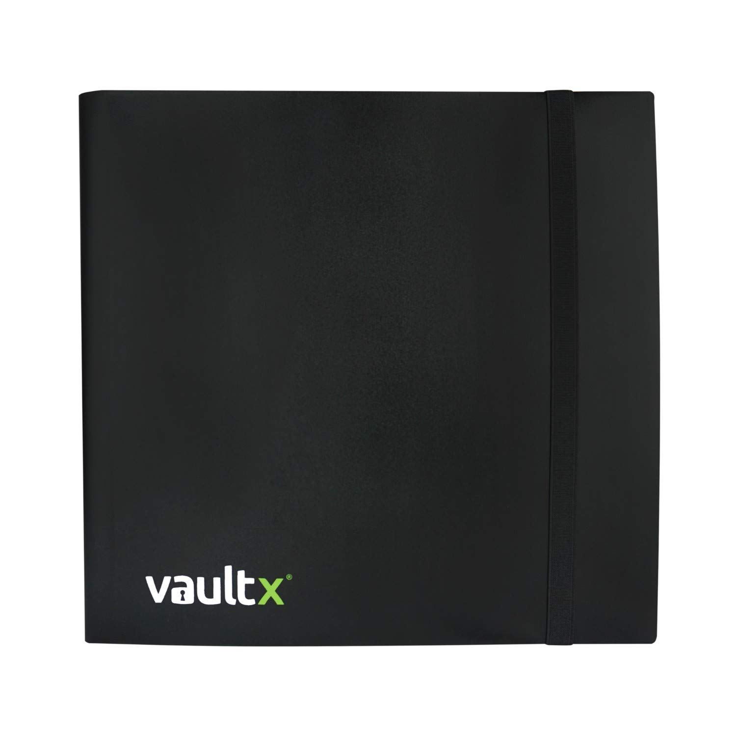 Vault X 12 Pocket Trading Card Strap Binder, 480 cards, Standard, 20 Side-Loading Pages, Folder for Collectible Card Games, Sports, TCG (Black)