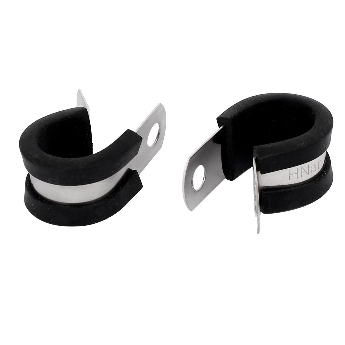 Sourcingmap 16mm Dia EPDM Rubber Lined P Clips Cable Hose Pipe Clamps Holder 2pcs