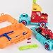 PREXTEX 35 Piece STEM Take-A-Part Do It Yourself Truck Carrier Tool Box with Racing Car and Realistic Lights and Sounds Great Toy for Boys and Girls