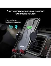 Soporte de cargador inalámbrico para coche con sensor de infrarrojos, 10 W de carga rápida, compatible con iPhone 8 8 Plus X XS XR XS MAX Samsung Galaxy S6 7 8 9 Note 8 9