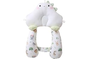 Tuyedoqe Adjustable Toddler Pillow, Portable Baby Travel Pillow, Baby Head Pillow, Soft and Breathable Ergonomic Design Neck Pillow (Light Green)