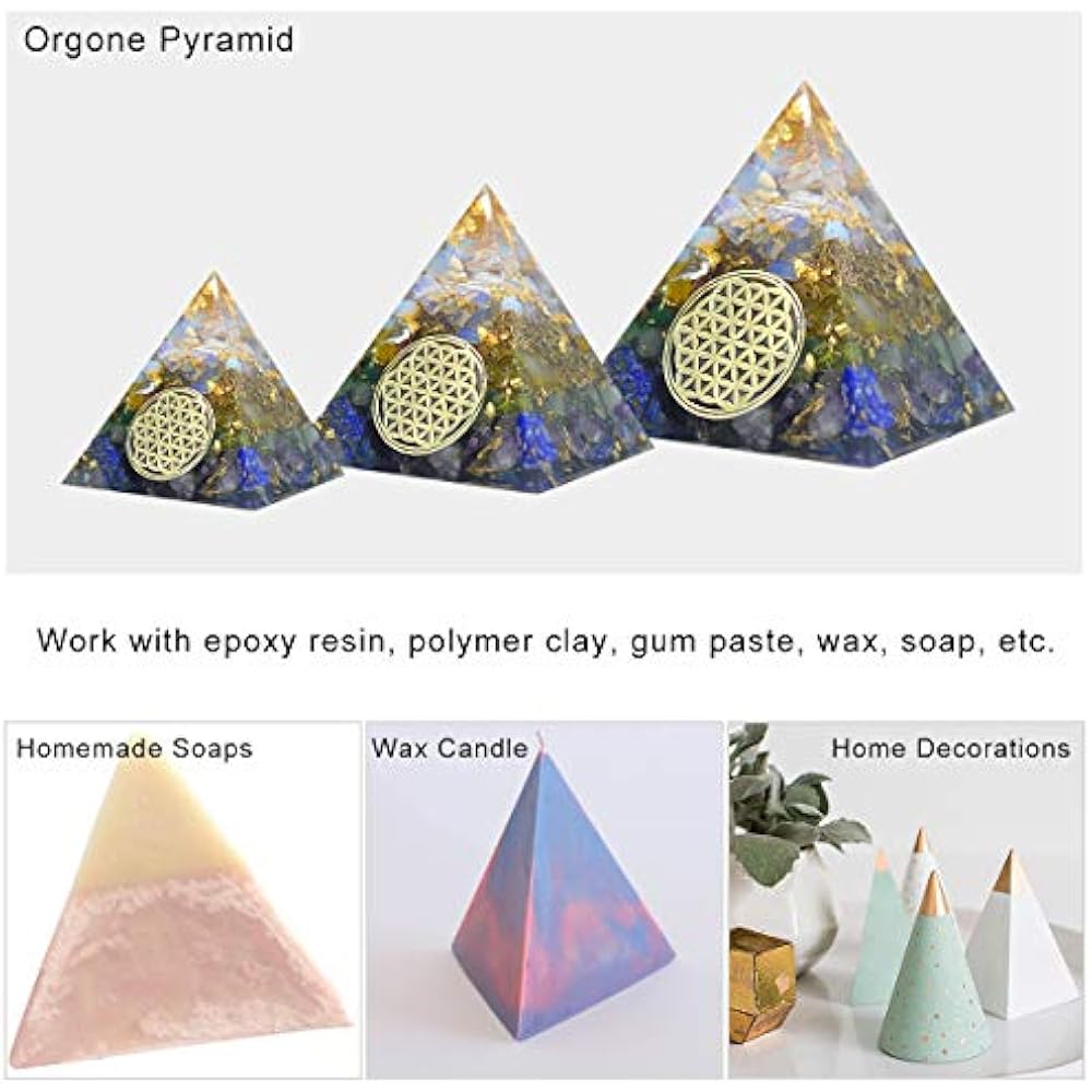 4 Pack Pyramid Silicone Molds LET&39S RESIN Resin Casting Molds, Cone