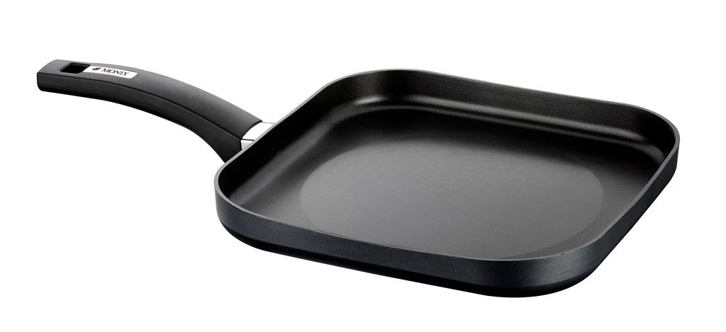 Monix Resistant Plus Aluminium Non-Stick Grill Pan, 28 cm, Black