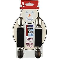 SANREMO Elastic Glove and Mitten Clips for child Kids Extra Strong & Comfortable Design (Black)